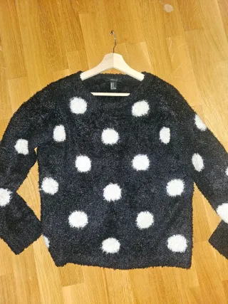 Jersey Forever 21 lunares negro y blanco