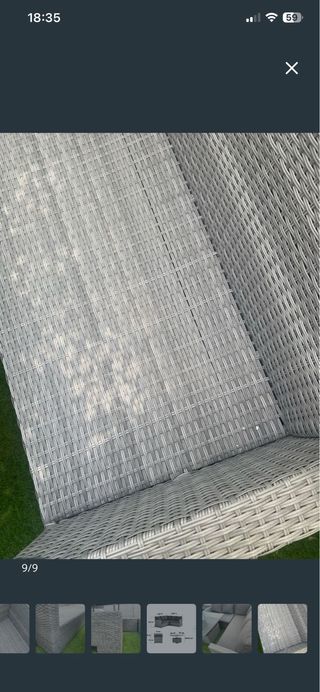 Mesa y Sofás Ratán Terraza Gris Leroy Merlin