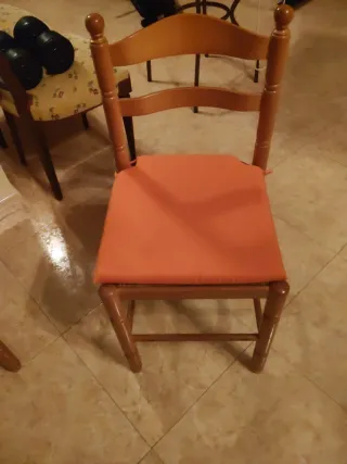 3 Sedie da Cucina in Legno Arancione