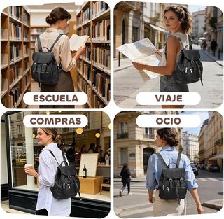 Mochila de cuero vegano antirrobo