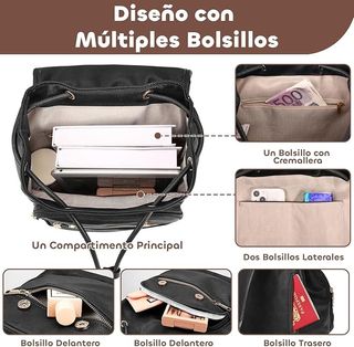 Mochila de cuero vegano antirrobo