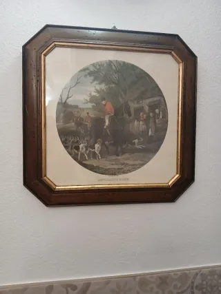 Quadro decorativo moldura madeira e vidro