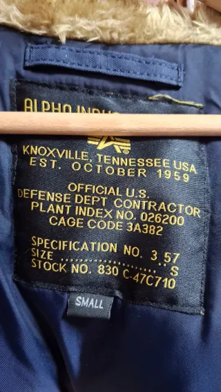 Parka Alpha Industries Azul Hombre