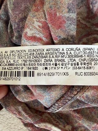 Blusa Zara Estampada Manga Larga