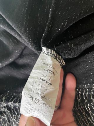 Jersey con hilo plata talla única