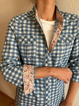 Camisa cuadros azul y blanco