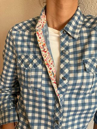 Camisa cuadros azul y blanco