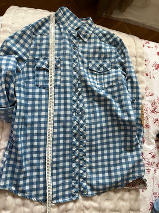 Camisa cuadros azul y blanco