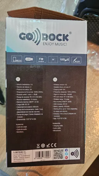 Altavoz Karaoke Portátil Go Rock Negro