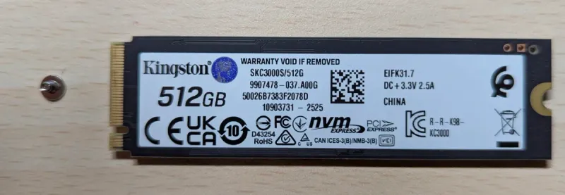 Disco Duro M.2 Kingston 512GB NVMe