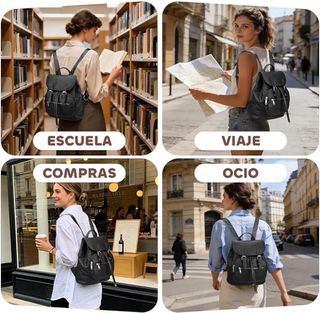 Mochila de cuero vegano antirrobo