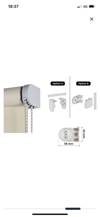 Estor enrollable opaco gris 120x250cm