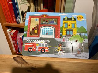 Puzzle infantil animales selva y bombomberos