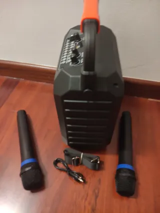 Karaoke Bluetooth MP3 USB con 2 Micrófonos