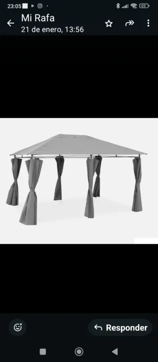 Cenador gris 3x4m resistente