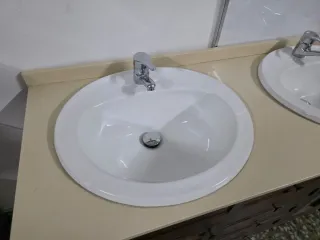 Mueble, Columna y Espejo Baño Rústico Madera