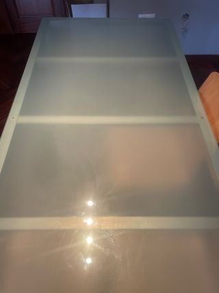 Mesa de comedor cristal y metal