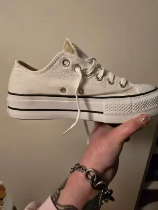 Converse plataforma blancas