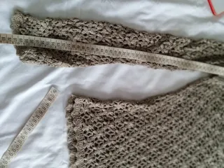 Conjunto ganchillo falda y blusa beige