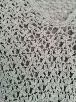 Conjunto ganchillo falda y blusa beige