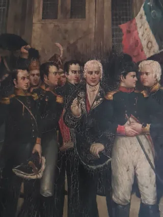 Oleo sobre lienzo: Despedida de Napoleón