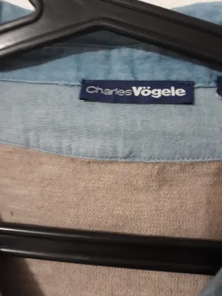 Jersey Charles Vogelle Beige y Azul