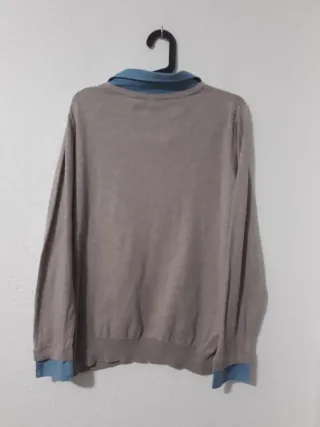 Jersey Charles Vogelle Beige y Azul