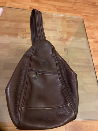 Bolso/Mochila Piel Marrón Auténtica