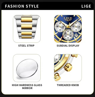 Reloj LIGE Hombre Oro y Plata