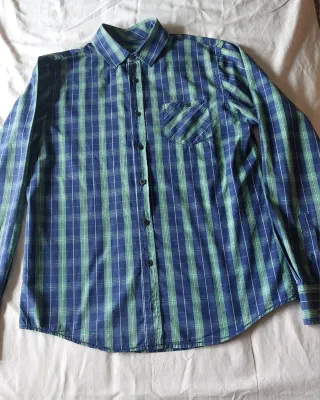 Camisa de cuadros Pull & Bear azul y verde