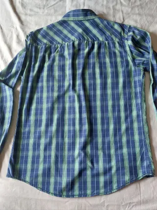 Camisa de cuadros Pull & Bear azul y verde