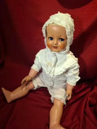 Bambola anni '40 in composizione h.60