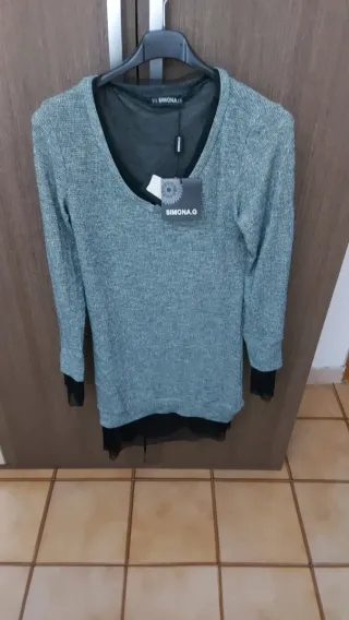 Maglia vestitino SIMONA.G grigio e nero