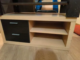 Mueble comedor vitrina copas madera y cristal