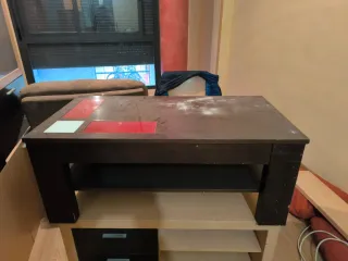 Mueble comedor vitrina copas madera y cristal