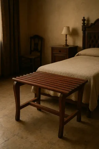 Banco de madera maciza estilo alfonsino