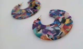 Pendientes Aro Resina Multicolor