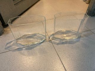 Florero cristal hexagonal vidrio