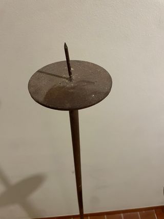 Juego Candelabros Hierro Forjado Antiguo
