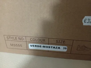 Zapatillas CORINA verde mostaza T39