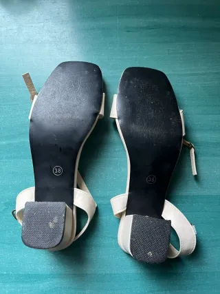 Sandalias blancas tacón bloque