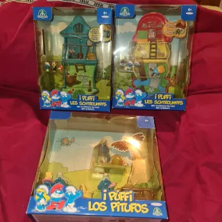 Set 3 Case Puffi Schtroumpfs Los Pitufos