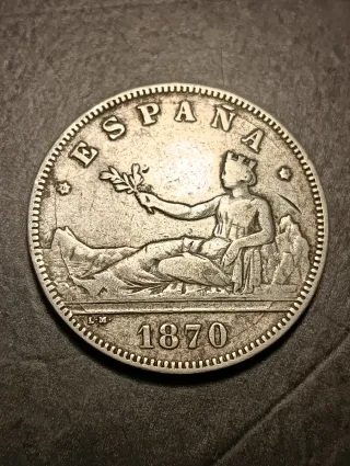 Moneda Plata 2 Pesetas 1870*74