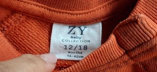 Conjunto Camisola+Calças Laranja Azul Zippy 12-18m