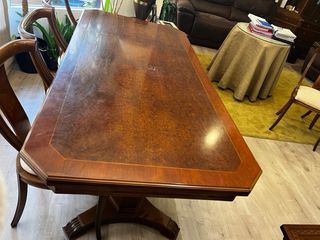 Mesa comedor y 6 sillas madera color nogal