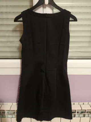 Vestido Blanco fiesta plateado talla S