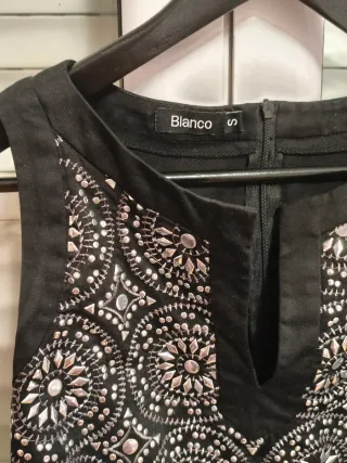 Vestido Blanco fiesta plateado talla S