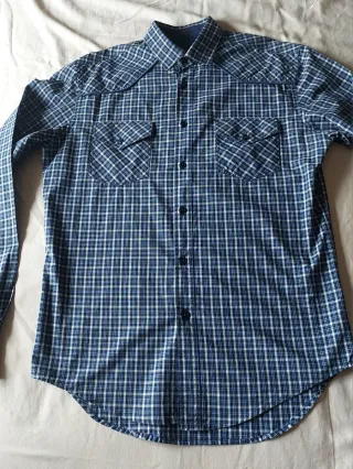 Camisa cuadros Pull&Bear azul y blanco