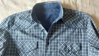 Camisa cuadros Pull&Bear azul y blanco