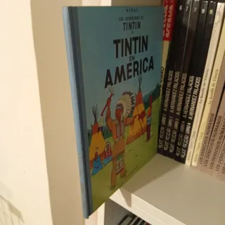 Tintín en América. Lomo de tela.